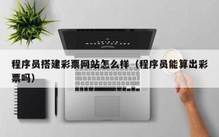 东明程序员搭建彩票网站怎么样（程序员能算出彩票吗）